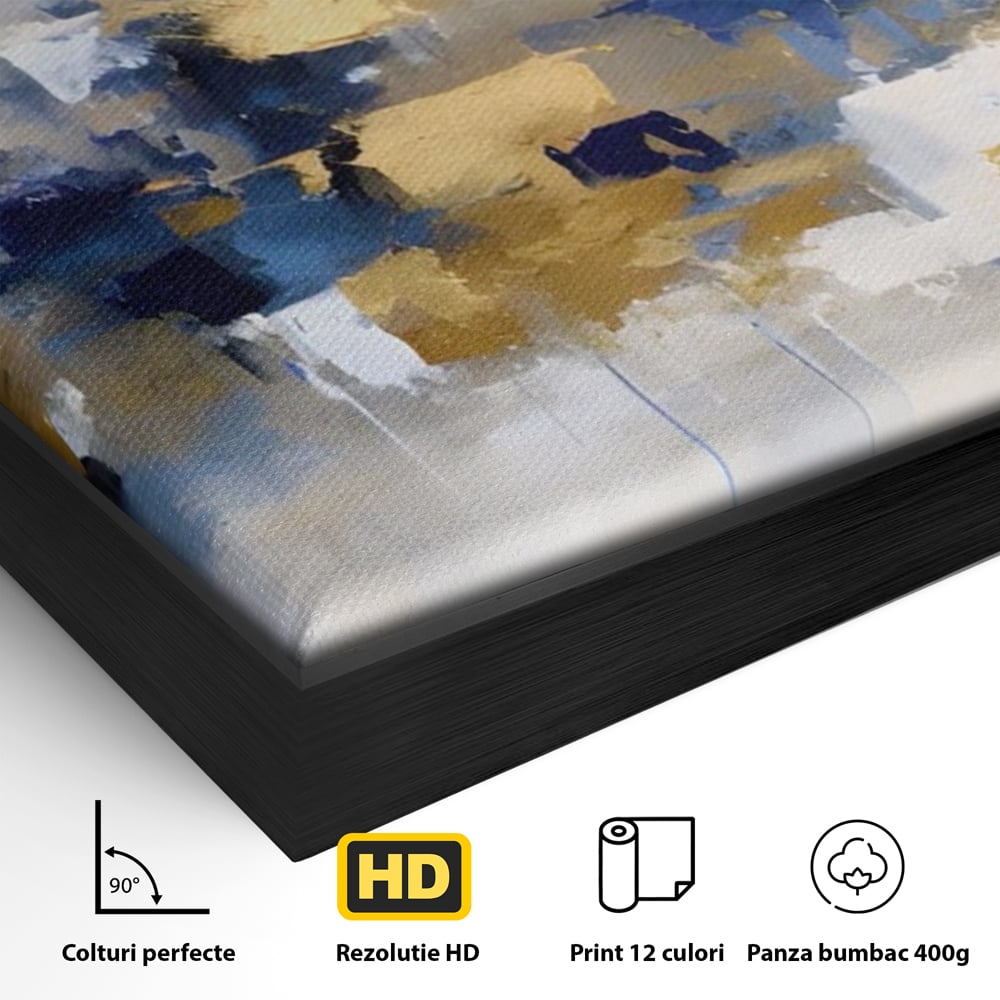 Tablou Canvas Premium LuxCanva® A1392, Golden Art , Dormitor, Decorativ, Pata de Culoare, Arta Abstracta, Living, Culori Vibrante