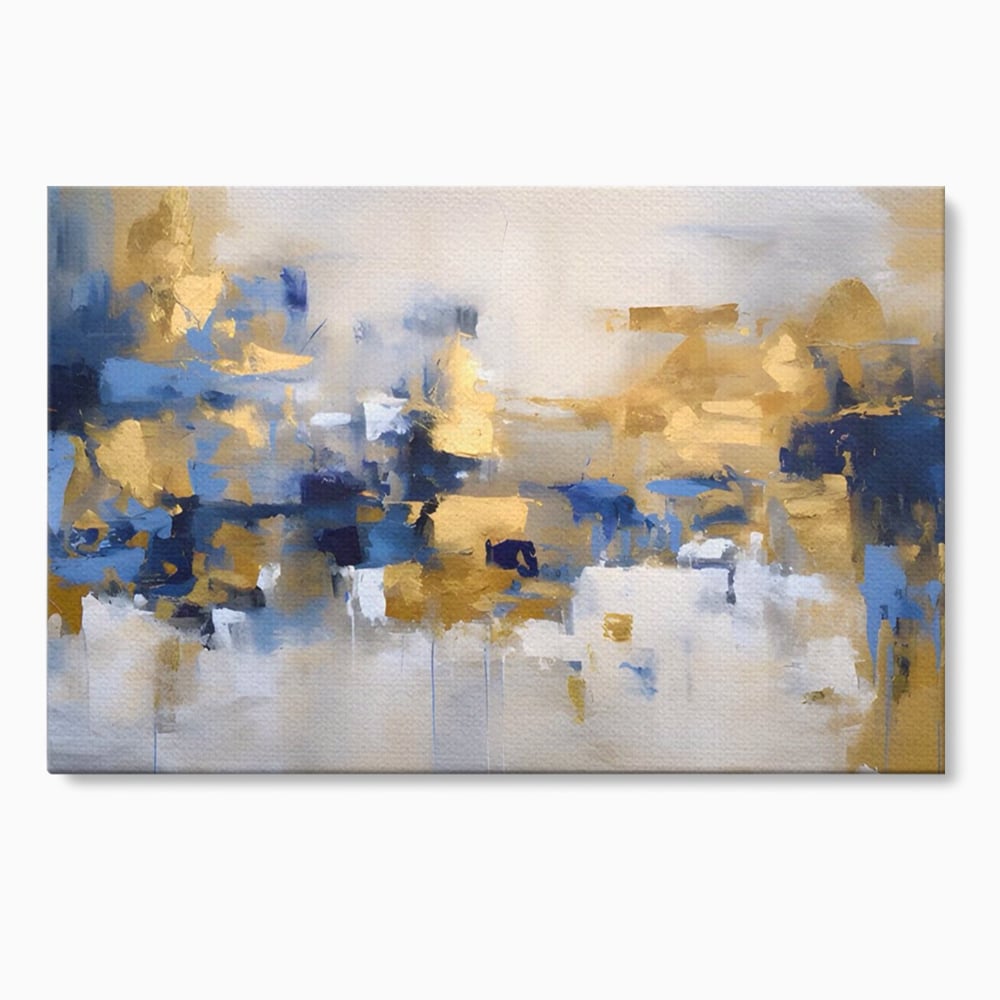 Tablou Canvas Premium LuxCanva® A1392, Golden Art , Dormitor, Decorativ, Pata de Culoare, Arta Abstracta, Living, Culori Vibrante