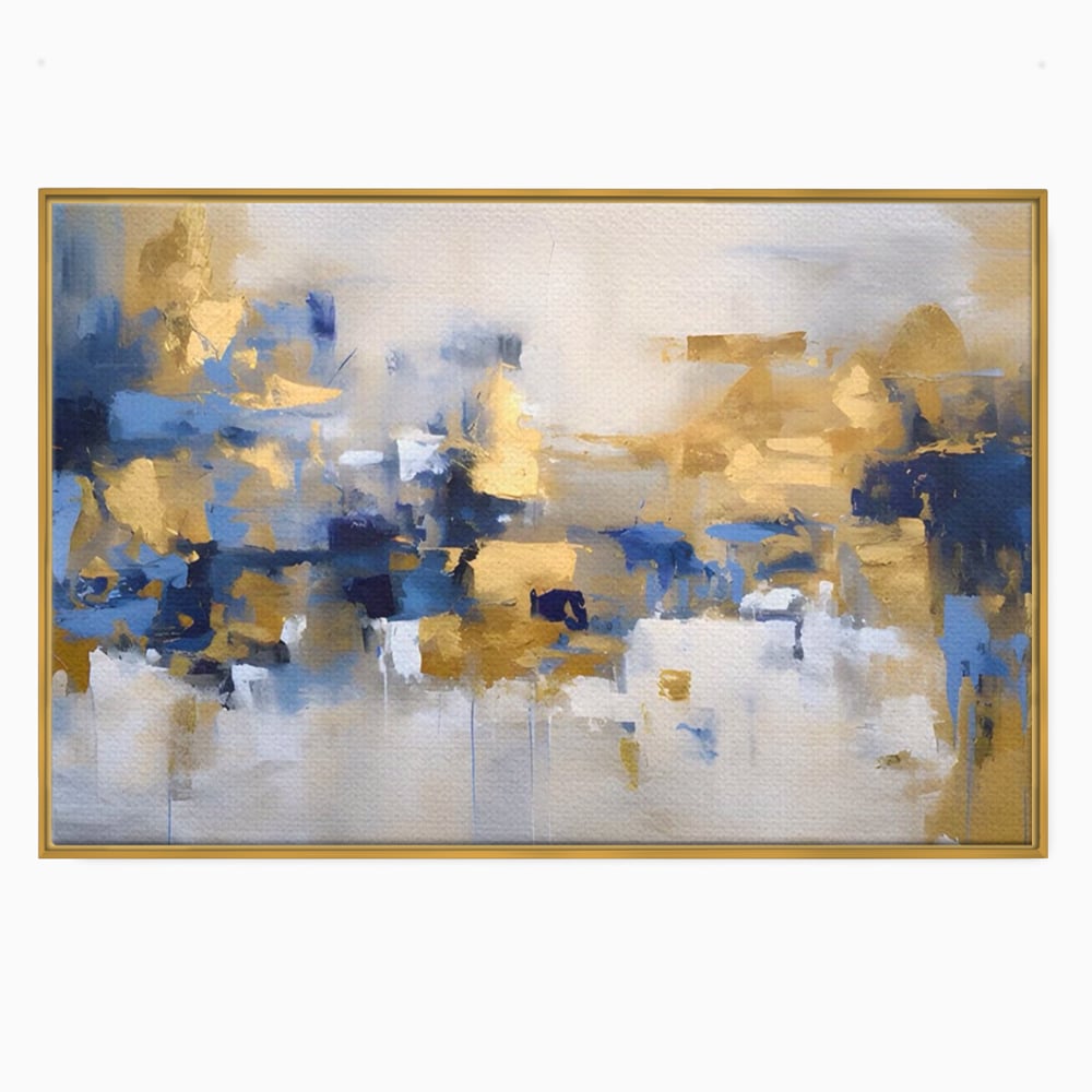Tablou Canvas Premium LuxCanva® A1392, Golden Art , Dormitor, Decorativ, Pata de Culoare, Arta Abstracta, Living, Culori Vibrante