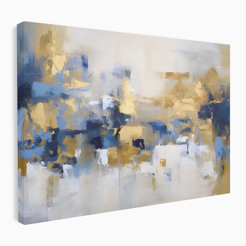 Tablou Canvas Premium LuxCanva® A1392, Golden Art , Dormitor, Decorativ, Pata de Culoare, Arta Abstracta, Living, Culori Vibrante
