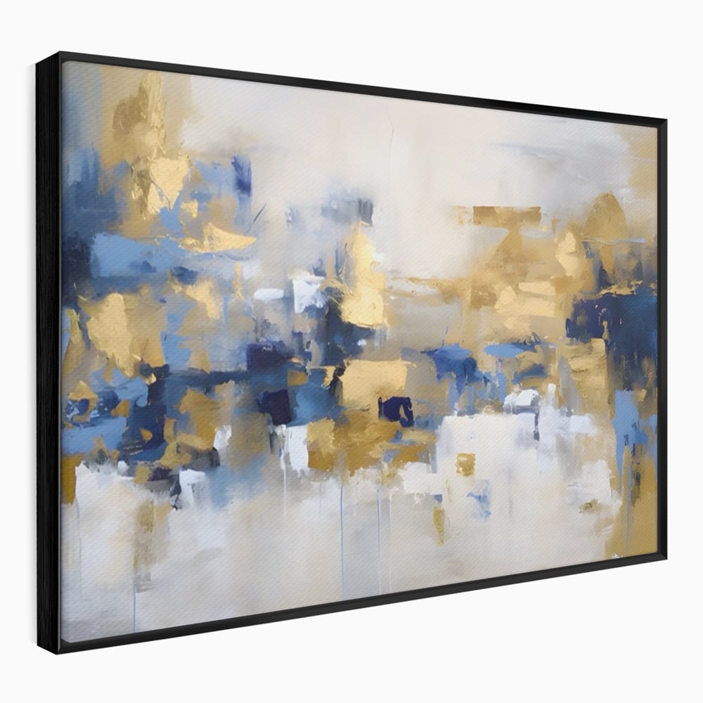 Tablou Canvas Premium LuxCanva® A1392, Golden Art , Dormitor, Decorativ, Pata de Culoare, Arta Abstracta, Living, Culori Vibrante