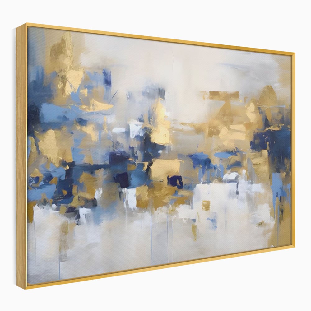 Tablou Canvas Premium LuxCanva® A1392, Golden Art , Dormitor, Decorativ, Pata de Culoare, Arta Abstracta, Living, Culori Vibrante