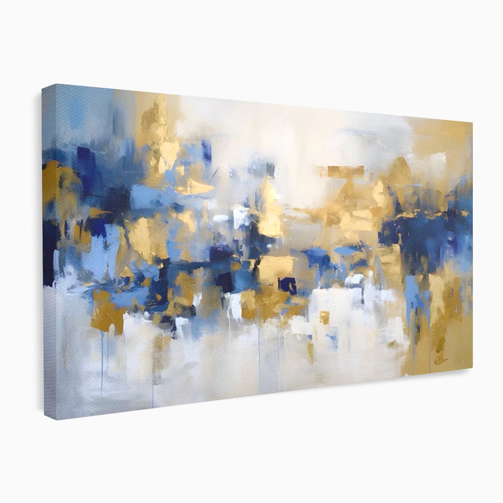 Tablou Canvas Premium LuxCanva® A1392, Golden Art , Dormitor, Decorativ, Pata de Culoare, Arta Abstracta, Living, Culori Vibrante