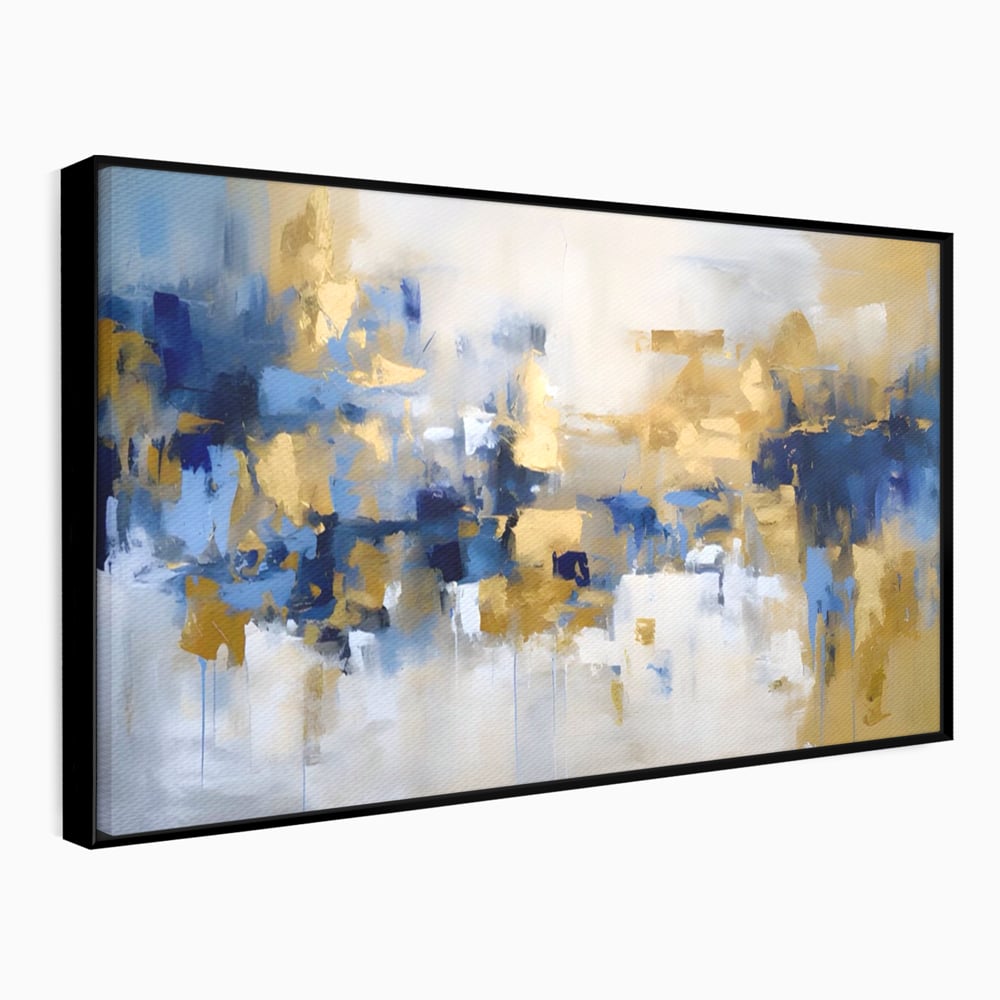 Tablou Canvas Premium LuxCanva® A1392, Golden Art , Dormitor, Decorativ, Pata de Culoare, Arta Abstracta, Living, Culori Vibrante