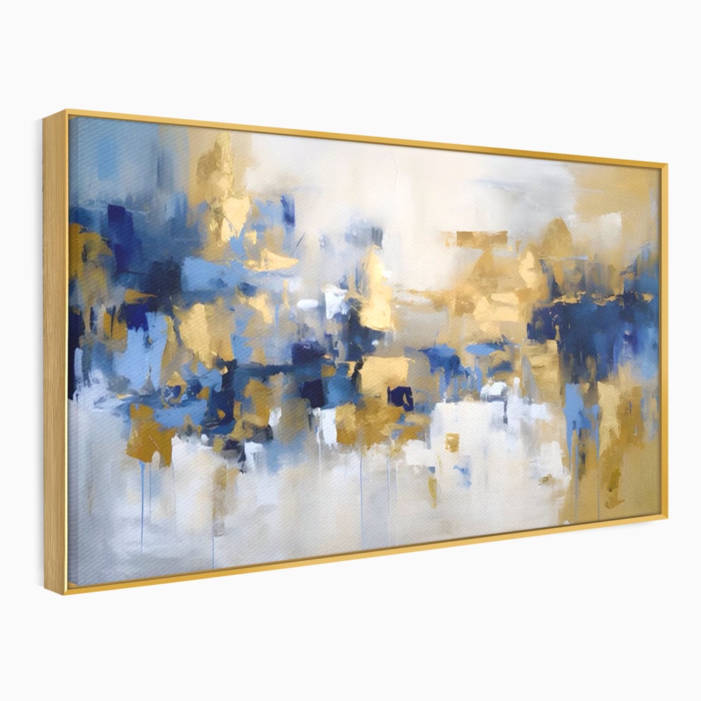 Tablou Canvas Premium LuxCanva® A1392, Golden Art , Dormitor, Decorativ, Pata de Culoare, Arta Abstracta, Living, Culori Vibrante