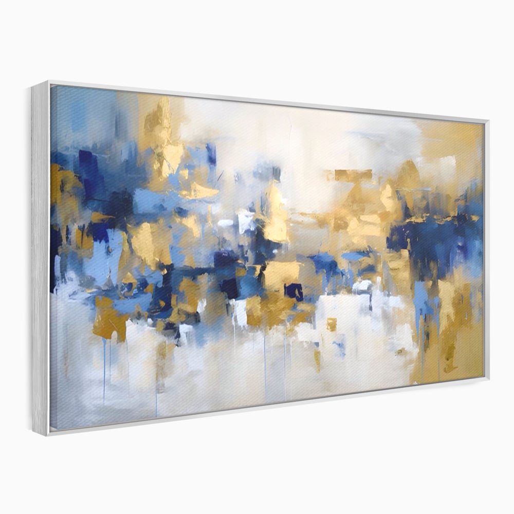 Tablou Canvas Premium LuxCanva® A1392, Golden Art , Dormitor, Decorativ, Pata de Culoare, Arta Abstracta, Living, Culori Vibrante