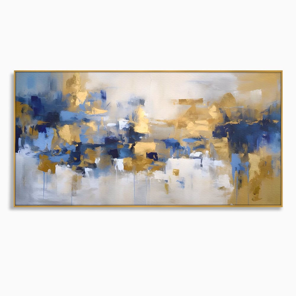 Tablou Canvas Premium LuxCanva® A1392, Golden Art , Dormitor, Decorativ, Pata de Culoare, Arta Abstracta, Living, Culori Vibrante