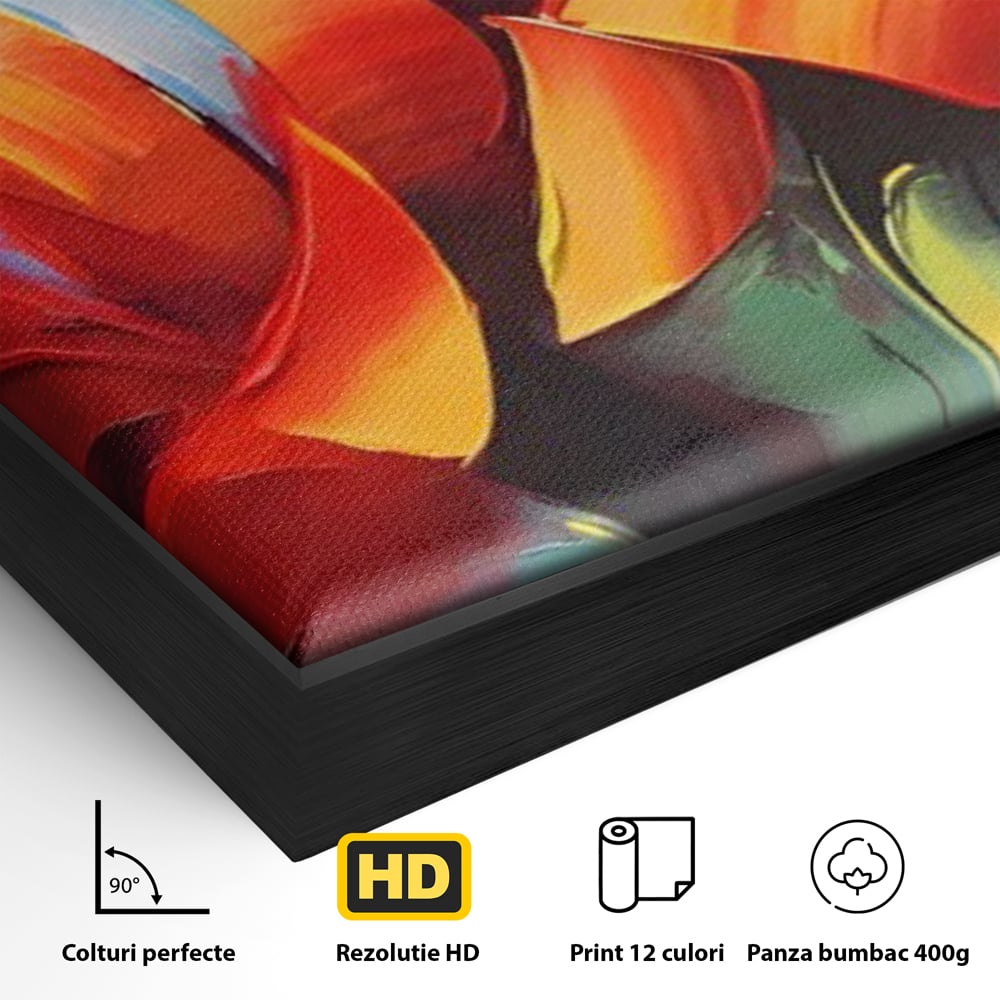 Tablou Canvas Premium LuxCanva® A1393, Orange Flowers , Galerie, Contrast De Culoare, Arta Abstracta, Dormitor, Culori Vibrante