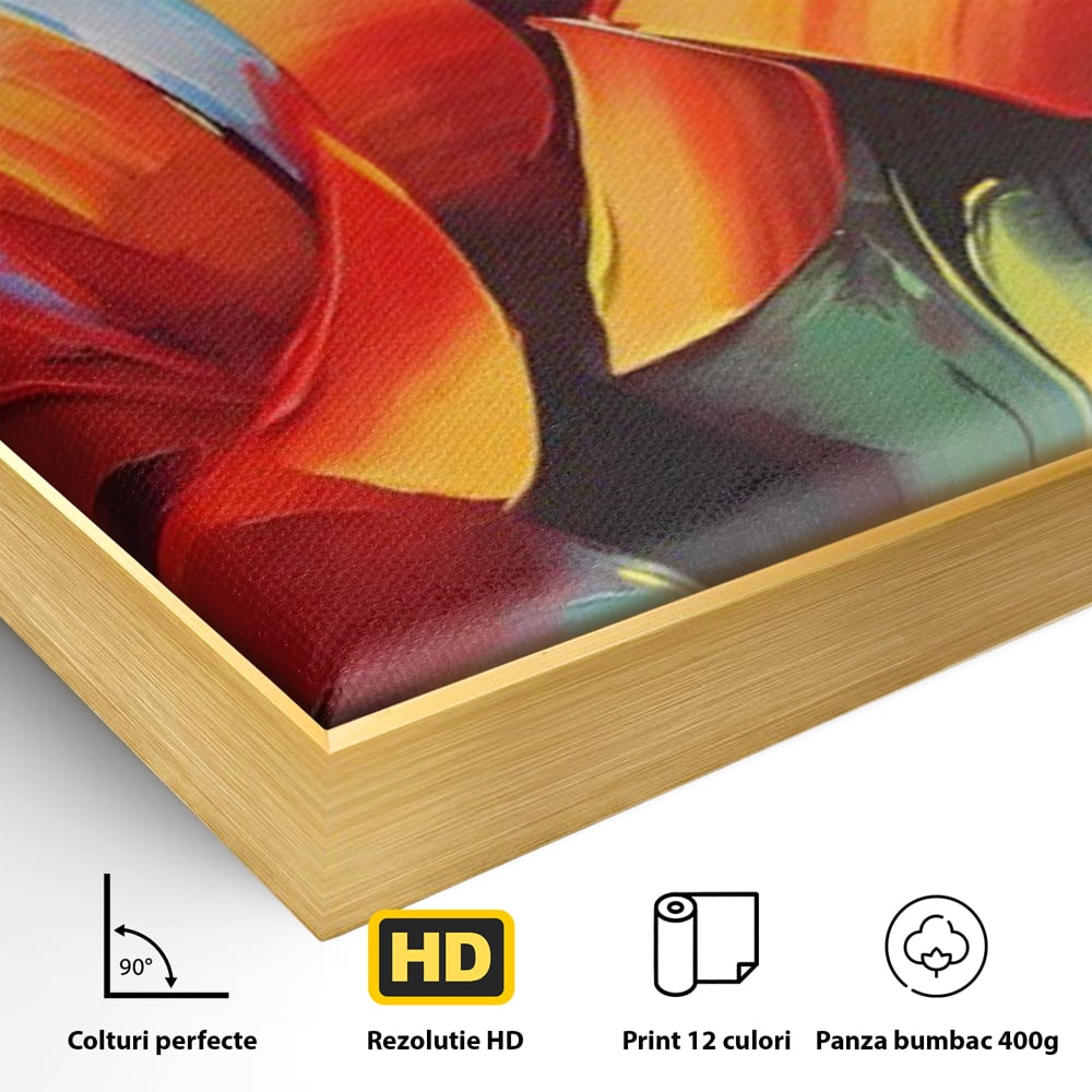 Tablou Canvas Premium LuxCanva® A1393, Orange Flowers , Galerie, Contrast De Culoare, Arta Abstracta, Dormitor, Culori Vibrante