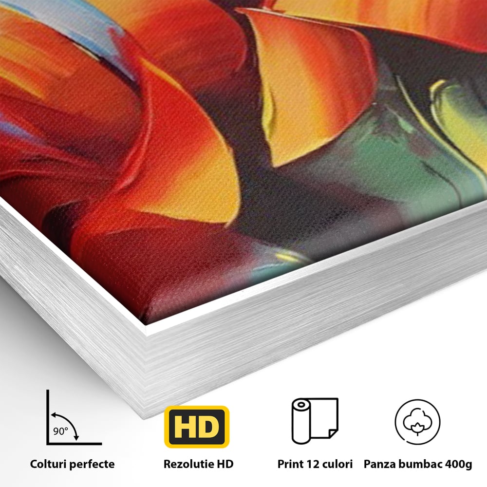Tablou Canvas Premium LuxCanva® A1393, Orange Flowers , Galerie, Contrast De Culoare, Arta Abstracta, Dormitor, Culori Vibrante