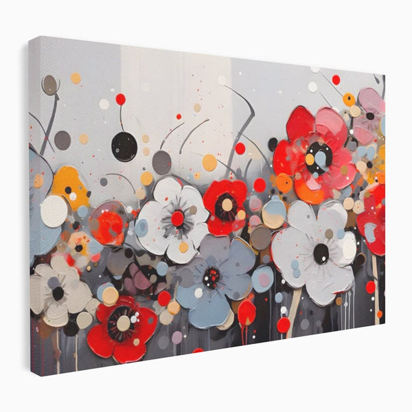 Tablou Canvas Premium LuxCanva® A1394, Pictura Florala , Galerie, Paleta De Culori, Flori Colorate, Decorativ, Culori Vibrante