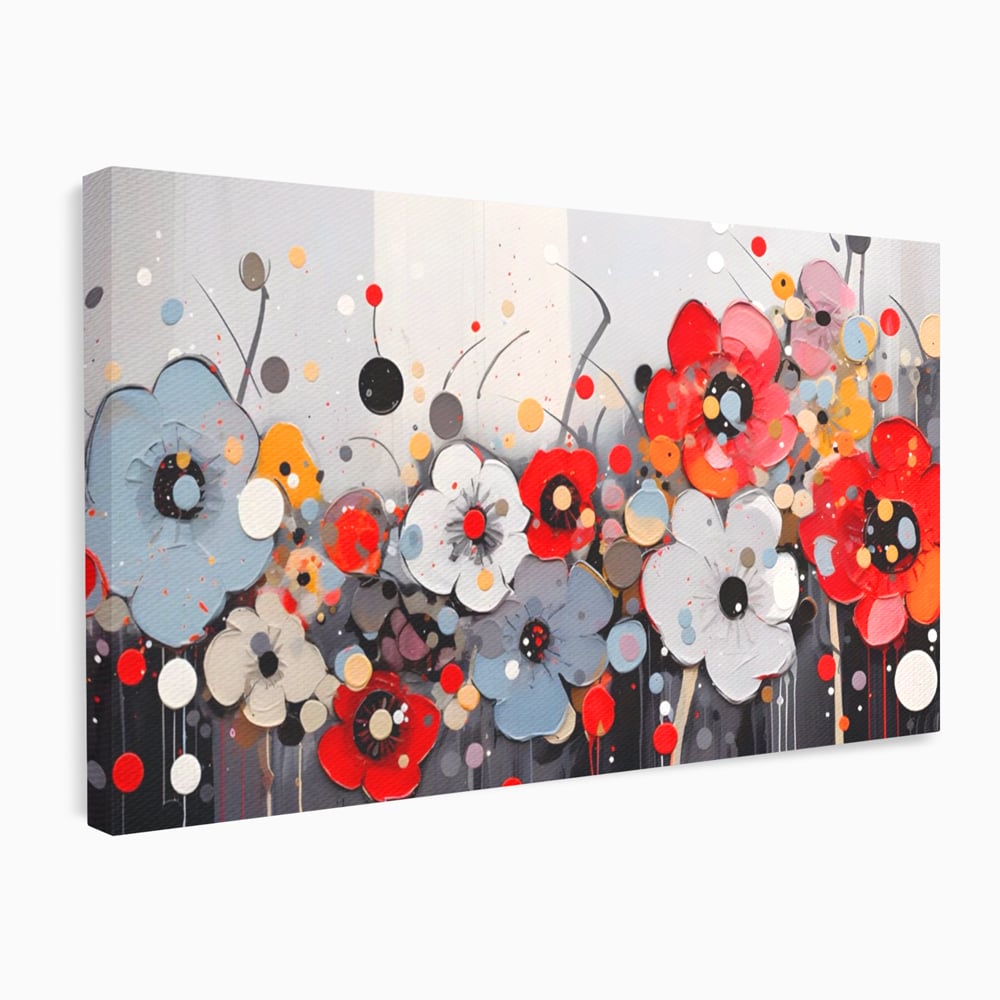 Tablou Canvas Premium LuxCanva® A1394, Pictura Florala , Galerie, Paleta De Culori, Flori Colorate, Decorativ, Culori Vibrante