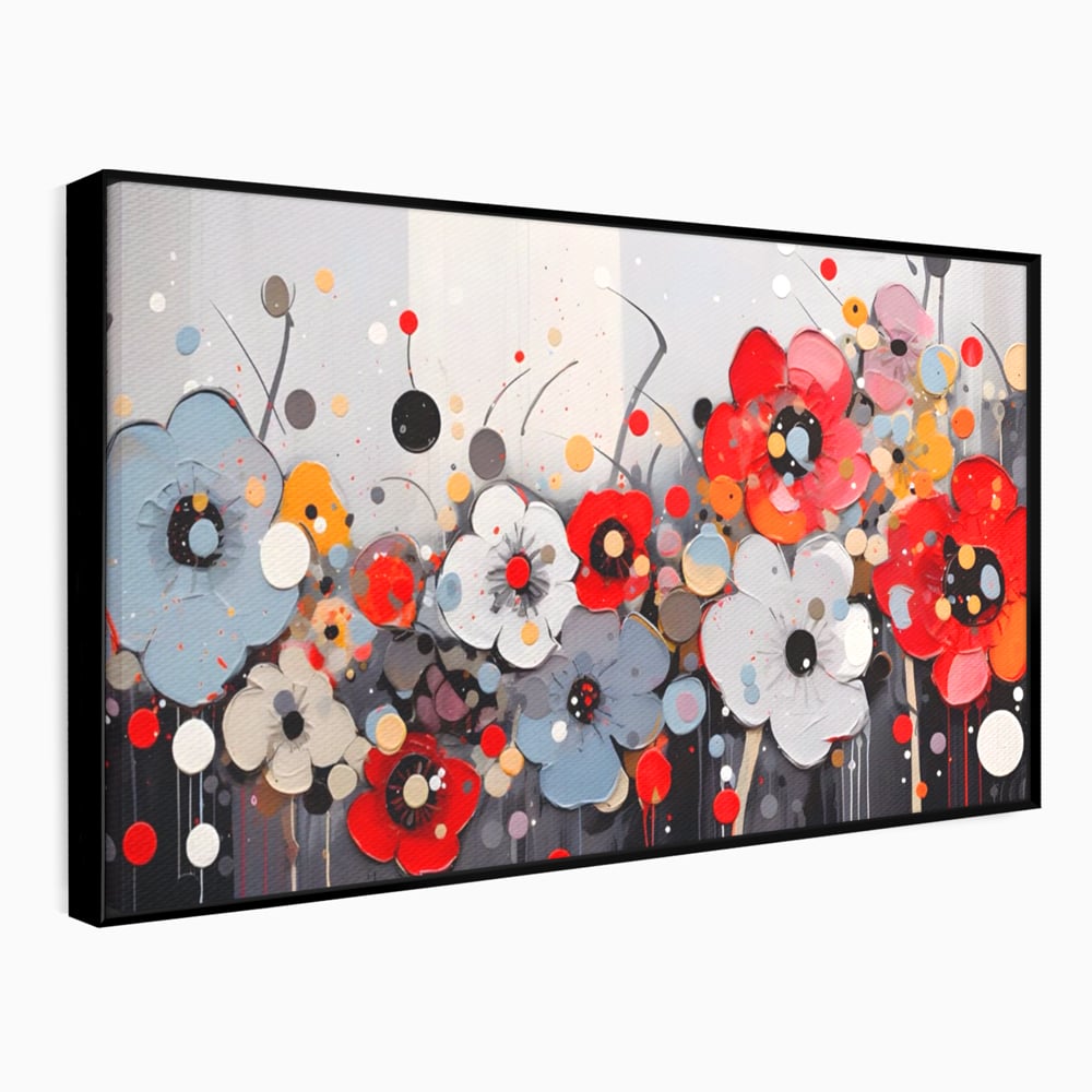 Tablou Canvas Premium LuxCanva® A1394, Pictura Florala , Galerie, Paleta De Culori, Flori Colorate, Decorativ, Culori Vibrante
