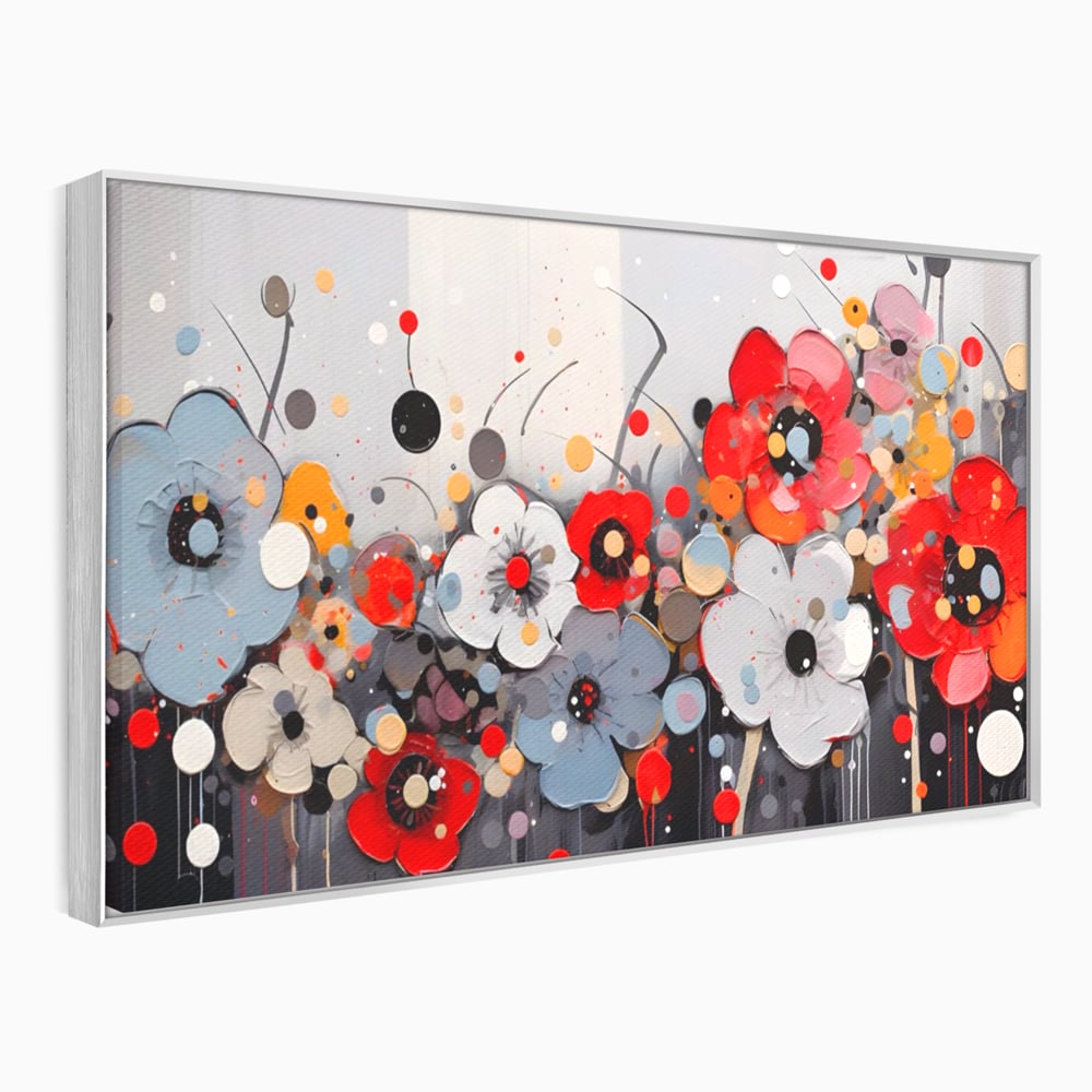 Tablou Canvas Premium LuxCanva® A1394, Pictura Florala , Galerie, Paleta De Culori, Flori Colorate, Decorativ, Culori Vibrante