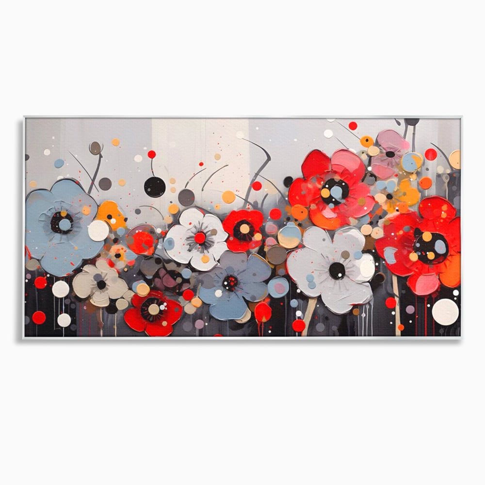 Tablou Canvas Premium LuxCanva® A1394, Pictura Florala , Galerie, Paleta De Culori, Flori Colorate, Decorativ, Culori Vibrante