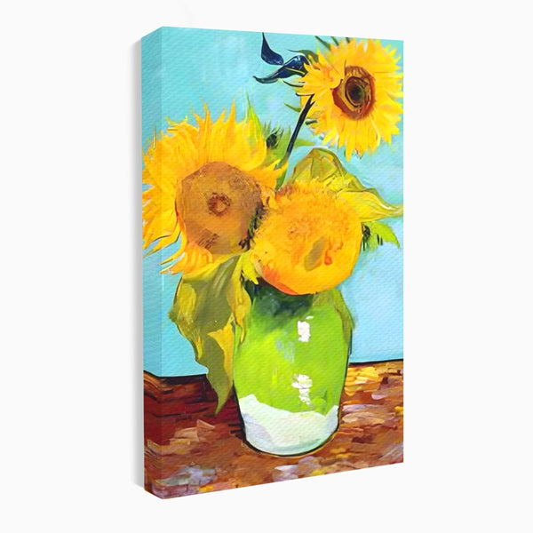 Tablou Canvas Premium LuxCanva® A1399, Floarea Soarelui ,  Room, Floare Galbena, Vaza, Pictura, Planta, Dormitor, Culori Vibrante