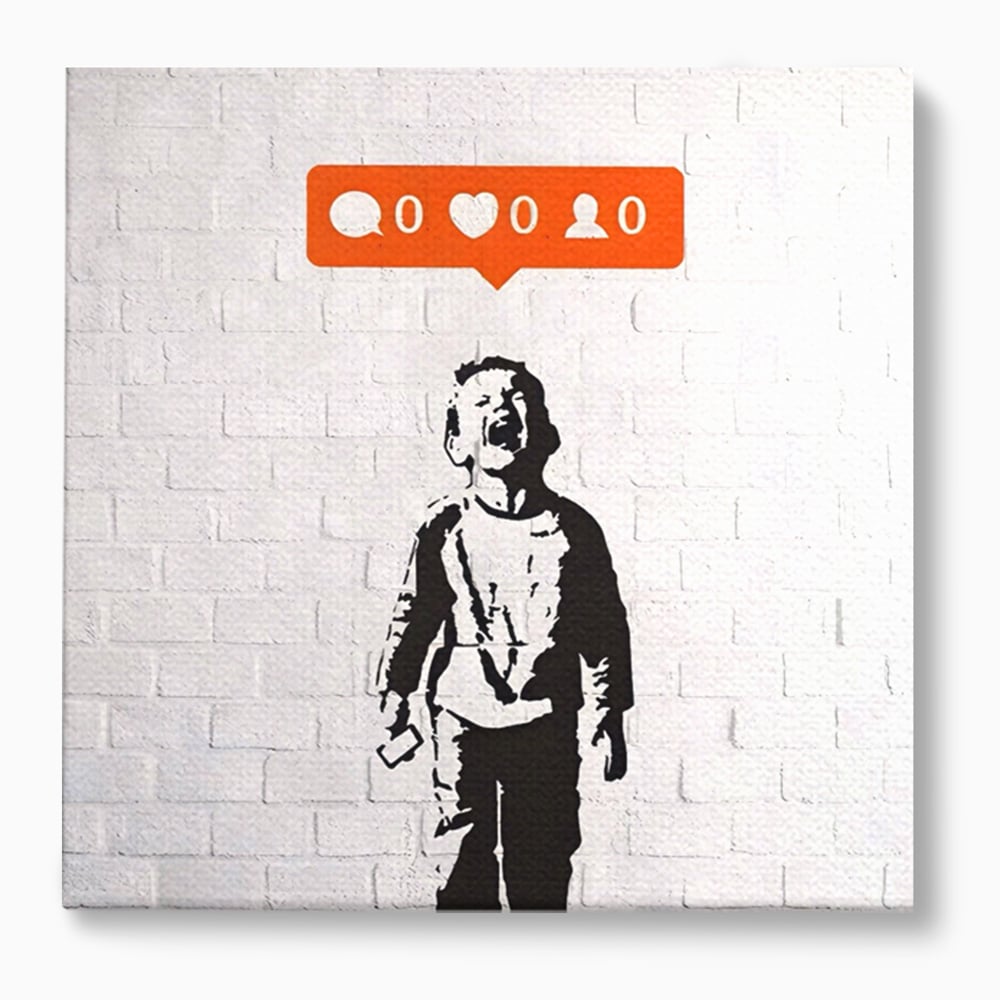 Tablou Canvas Premium LuxCanva® A1400, No Followers , Room, Inocenta, Social Media, Copil, Graffiti, Culori Vibrante