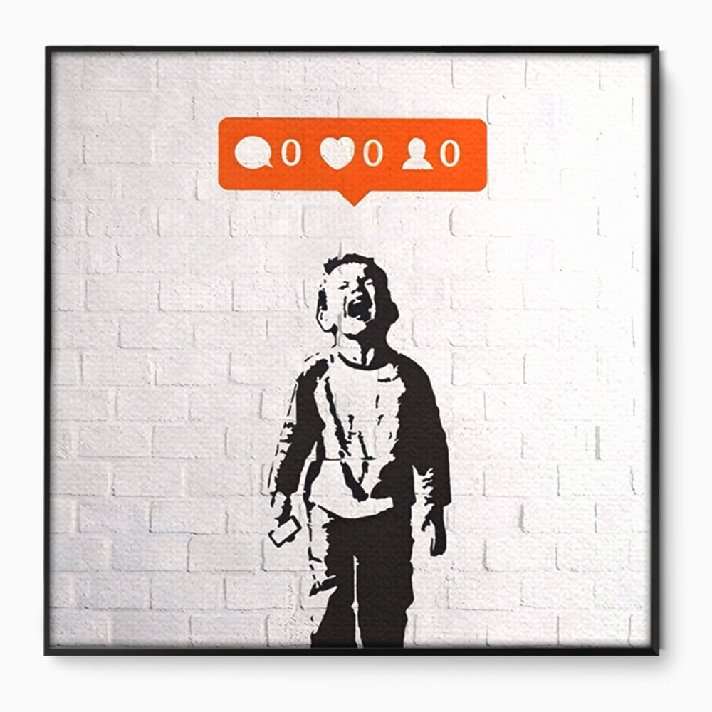 Tablou Canvas Premium LuxCanva® A1400, No Followers , Room, Inocenta, Social Media, Copil, Graffiti, Culori Vibrante