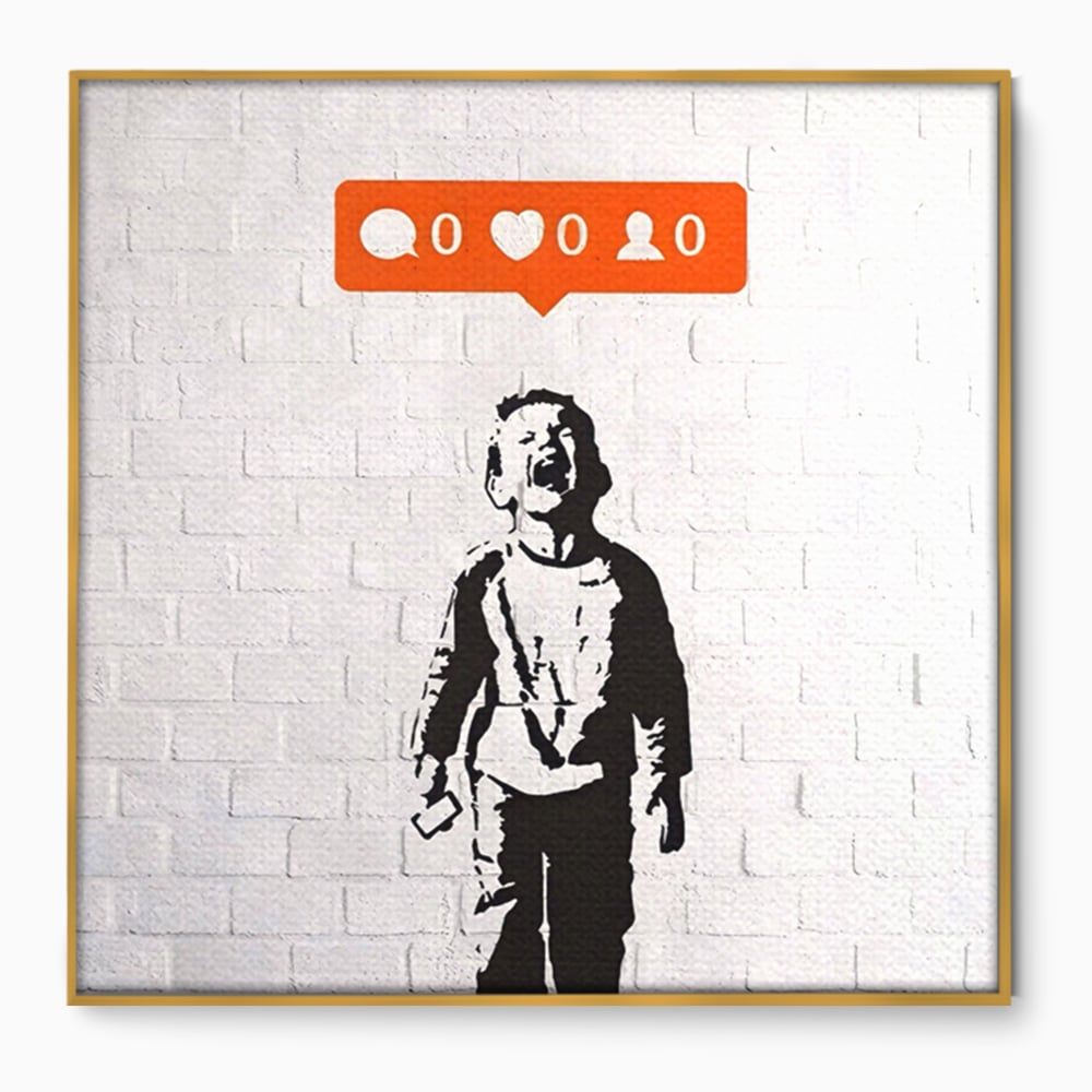 Tablou Canvas Premium LuxCanva® A1400, No Followers , Room, Inocenta, Social Media, Copil, Graffiti, Culori Vibrante