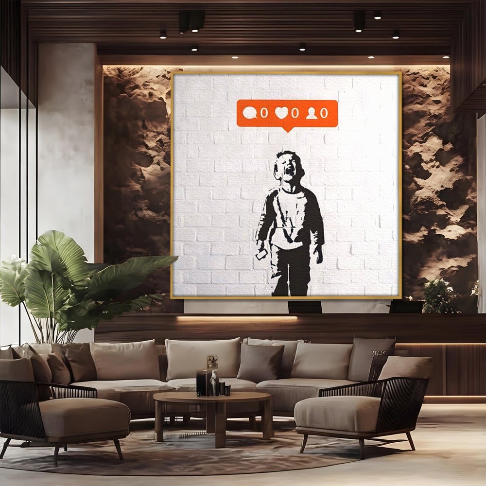 Tablou Canvas Premium LuxCanva® A1400, No Followers , Room, Inocenta, Social Media, Copil, Graffiti, Culori Vibrante