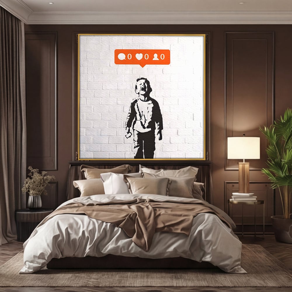 Tablou Canvas Premium LuxCanva® A1400, No Followers , Room, Inocenta, Social Media, Copil, Graffiti, Culori Vibrante