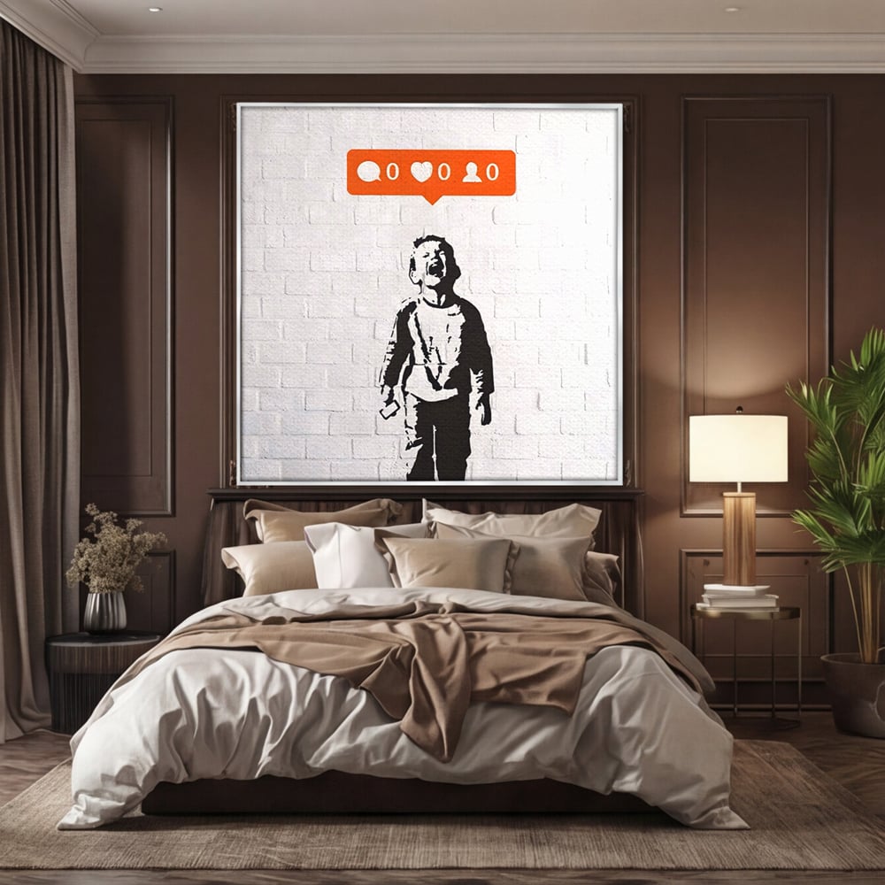 Tablou Canvas Premium LuxCanva® A1400, No Followers , Room, Inocenta, Social Media, Copil, Graffiti, Culori Vibrante