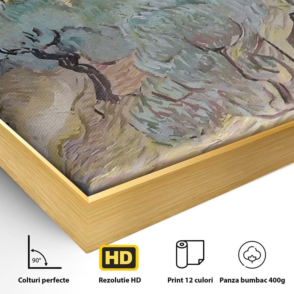 Tablou Canvas Premium LuxCanva® A1401, The Olive Trees , Room, Van Gogh, Pictor, Pictura, Casa, Galerie, Culori Vibrante