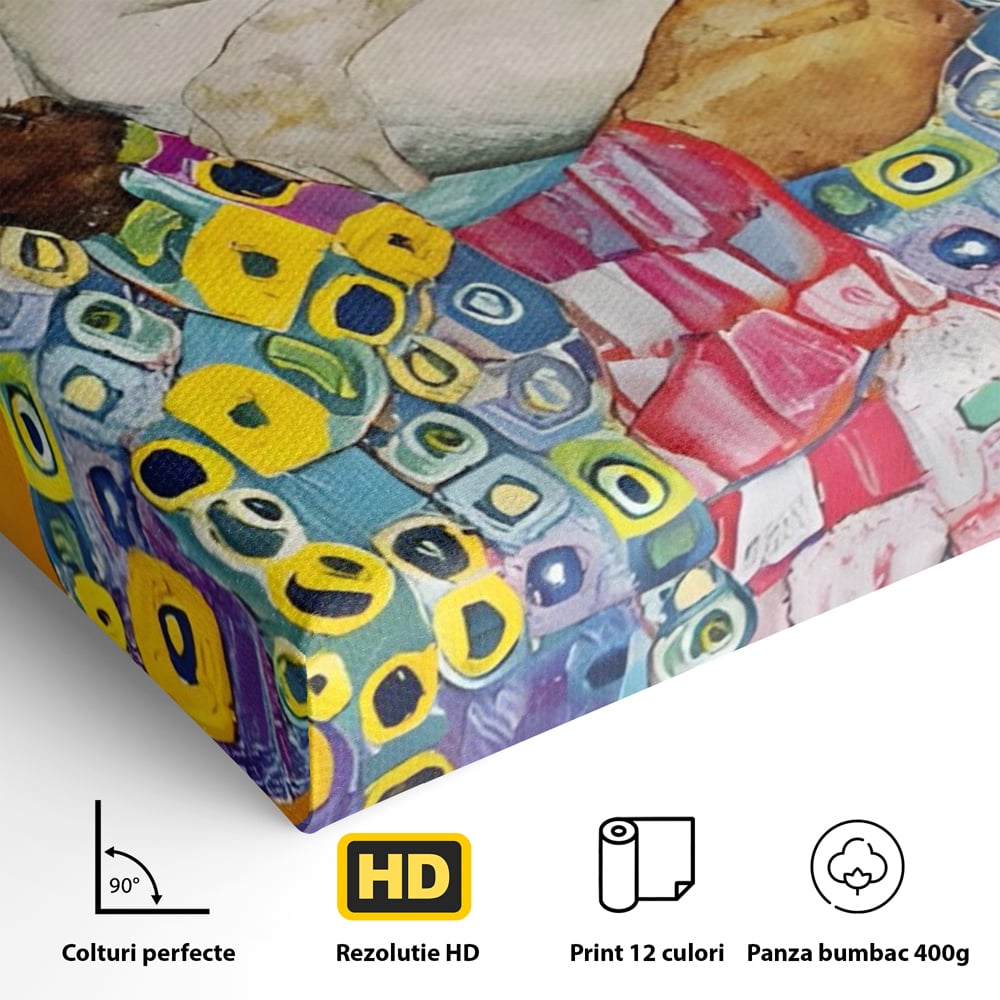 Tablou Canvas Premium LuxCanva® A1403, The Family , Room, Gustav Klimt, Iubire, Mama, Tata, Bebelus, Dormitor, Culori Vibrante