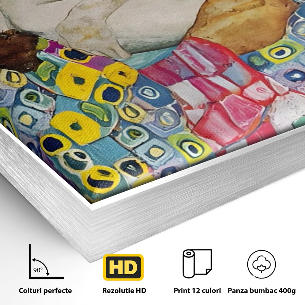 Tablou Canvas Premium LuxCanva® A1403, The Family , Room, Gustav Klimt, Iubire, Mama, Tata, Bebelus, Dormitor, Culori Vibrante