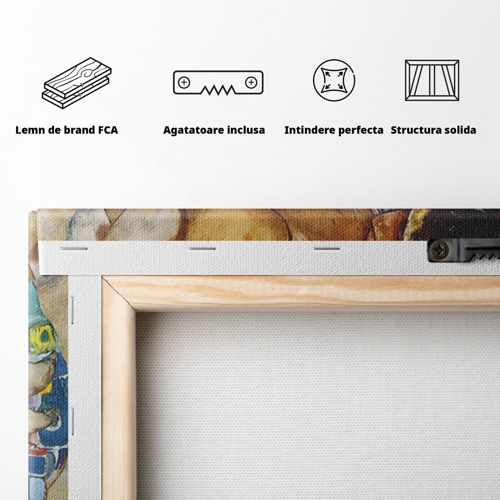 Tablou Canvas Premium LuxCanva® A1403, The Family , Room, Gustav Klimt, Iubire, Mama, Tata, Bebelus, Dormitor, Culori Vibrante