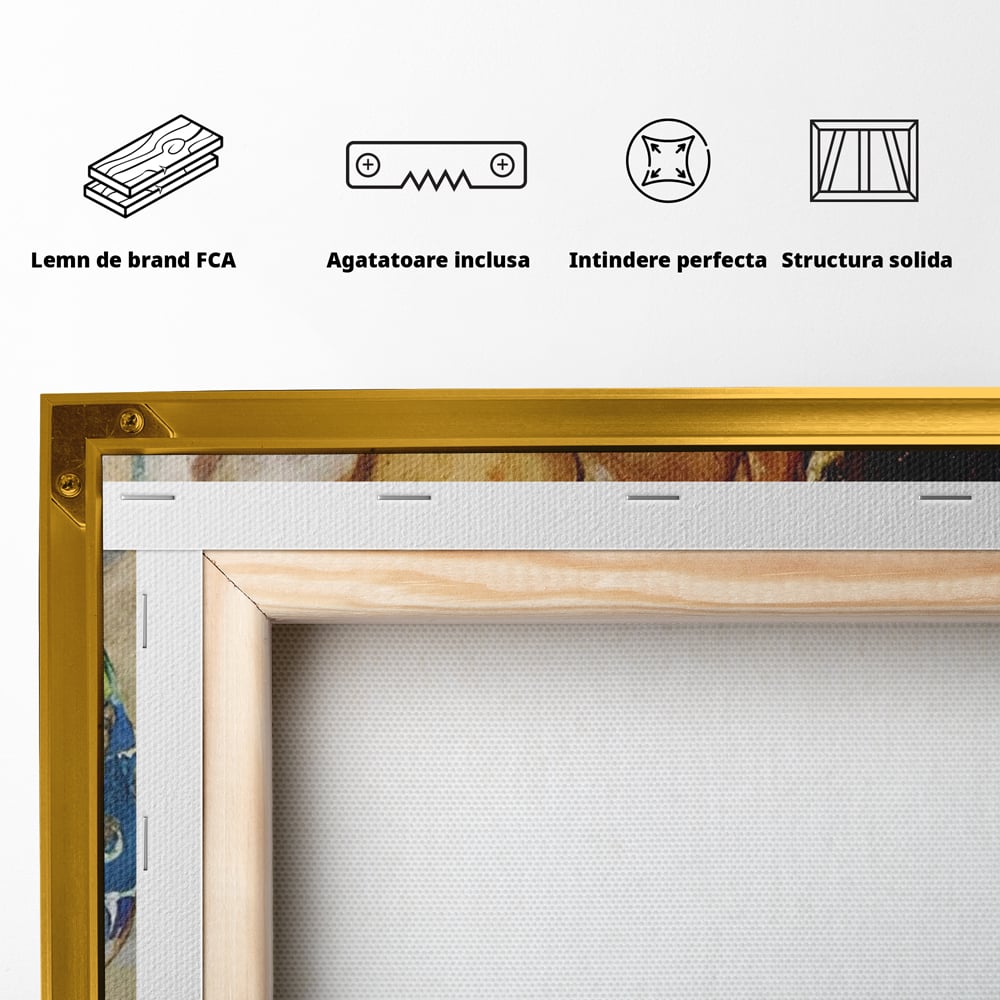 Tablou Canvas Premium LuxCanva® A1403, The Family , Room, Gustav Klimt, Iubire, Mama, Tata, Bebelus, Dormitor, Culori Vibrante