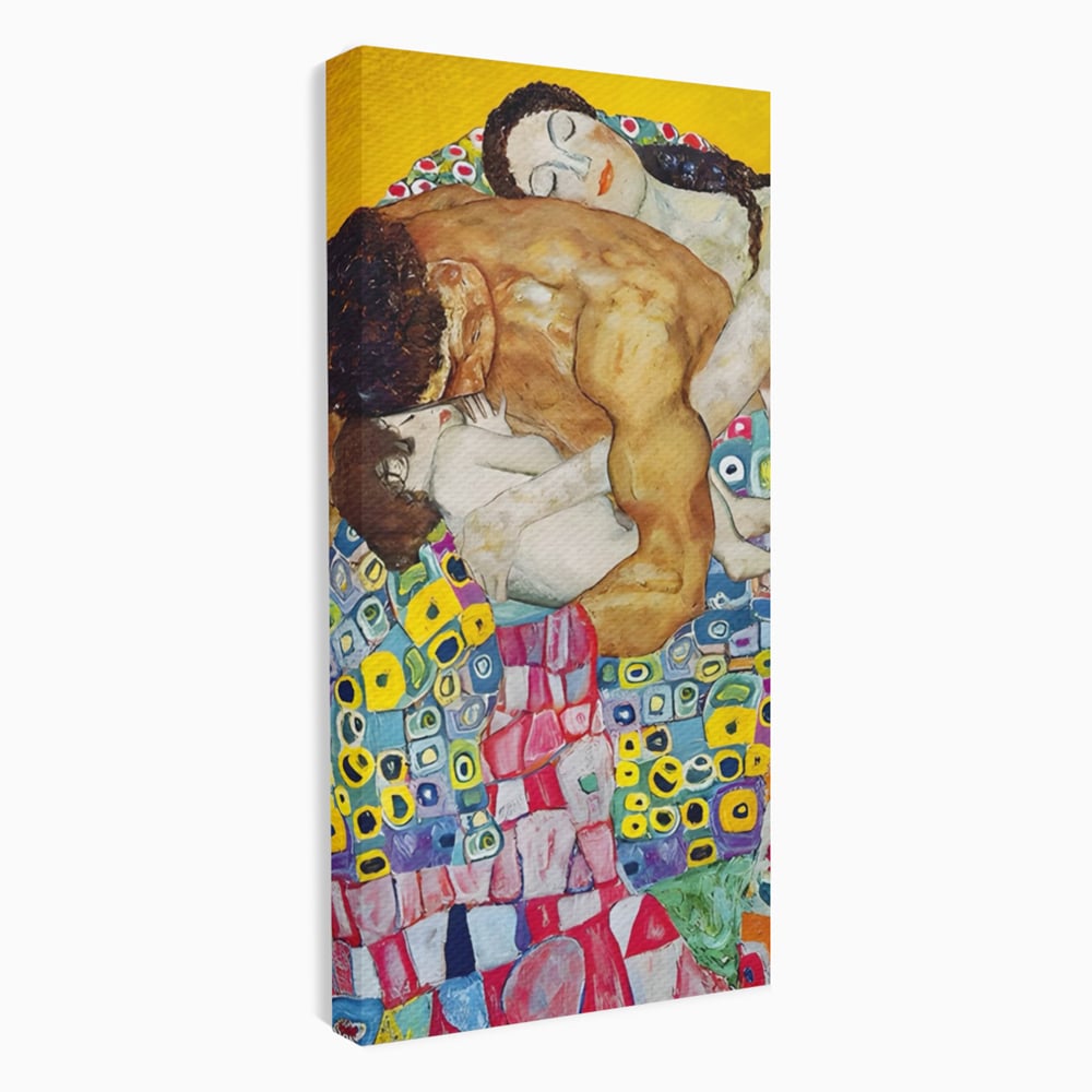 Tablou Canvas Premium LuxCanva® A1403, The Family , Room, Gustav Klimt, Iubire, Mama, Tata, Bebelus, Dormitor, Culori Vibrante