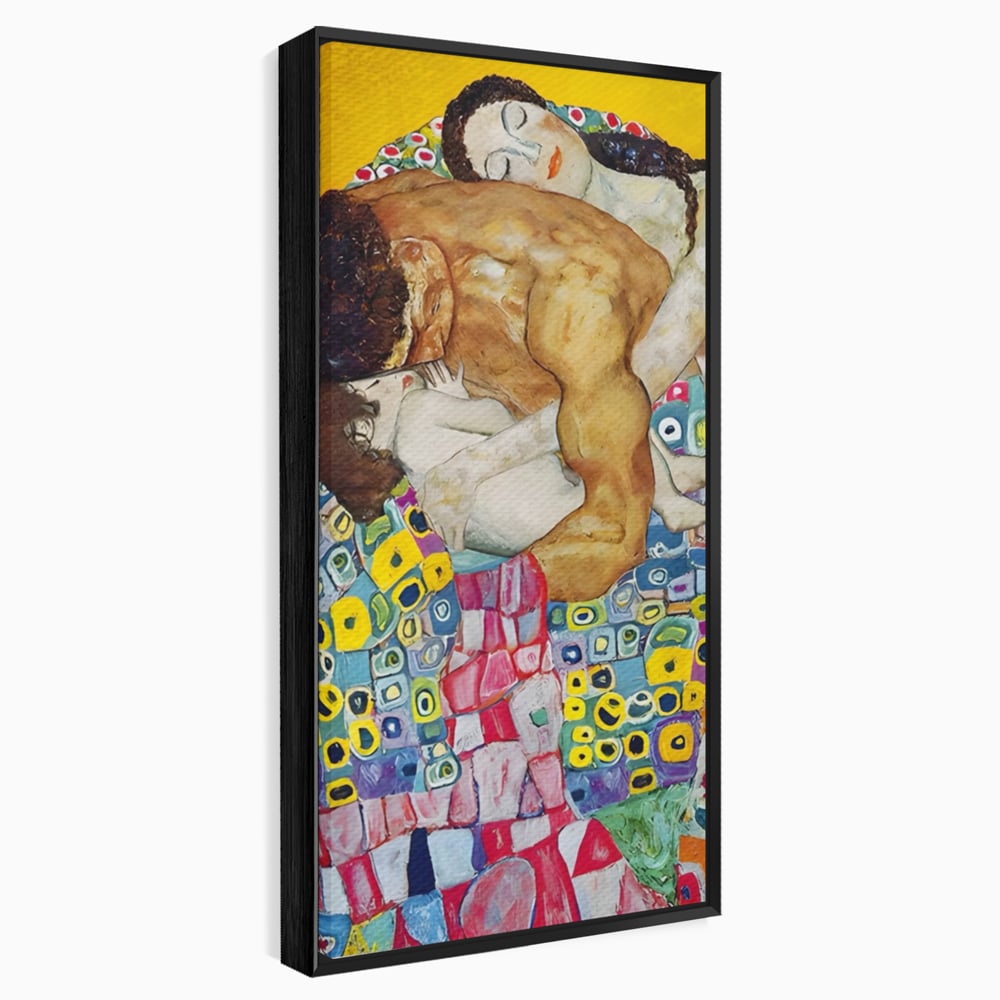 Tablou Canvas Premium LuxCanva® A1403, The Family , Room, Gustav Klimt, Iubire, Mama, Tata, Bebelus, Dormitor, Culori Vibrante