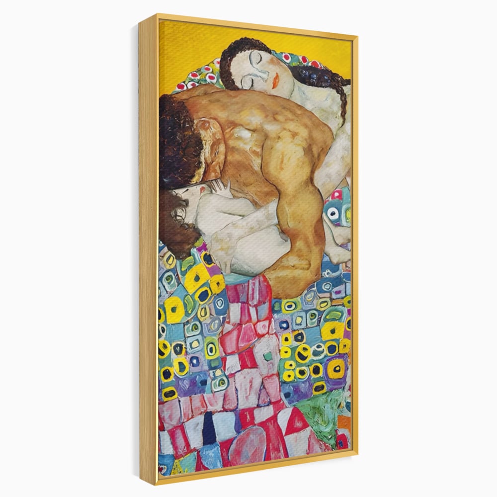 Tablou Canvas Premium LuxCanva® A1403, The Family , Room, Gustav Klimt, Iubire, Mama, Tata, Bebelus, Dormitor, Culori Vibrante