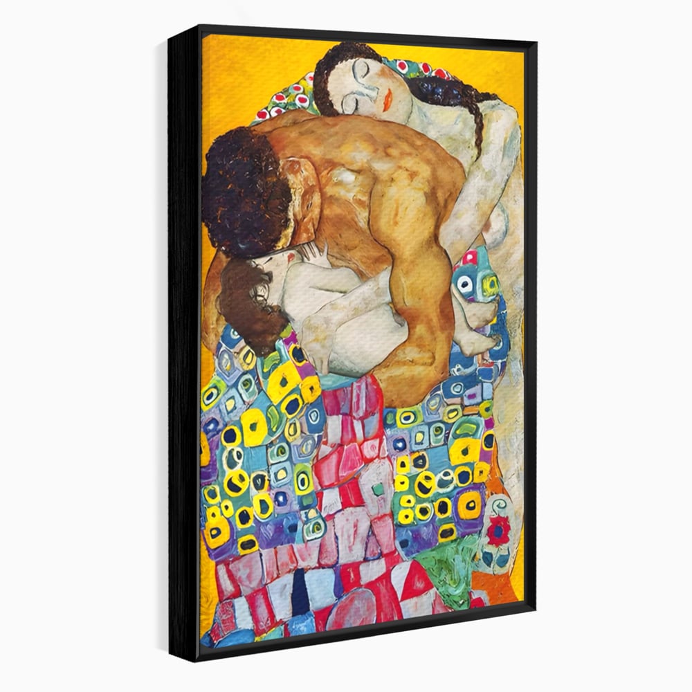 Tablou Canvas Premium LuxCanva® A1403, The Family , Room, Gustav Klimt, Iubire, Mama, Tata, Bebelus, Dormitor, Culori Vibrante