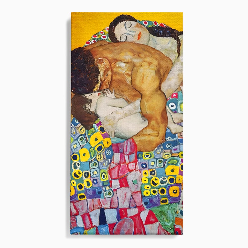 Tablou Canvas Premium LuxCanva® A1403, The Family , Room, Gustav Klimt, Iubire, Mama, Tata, Bebelus, Dormitor, Culori Vibrante