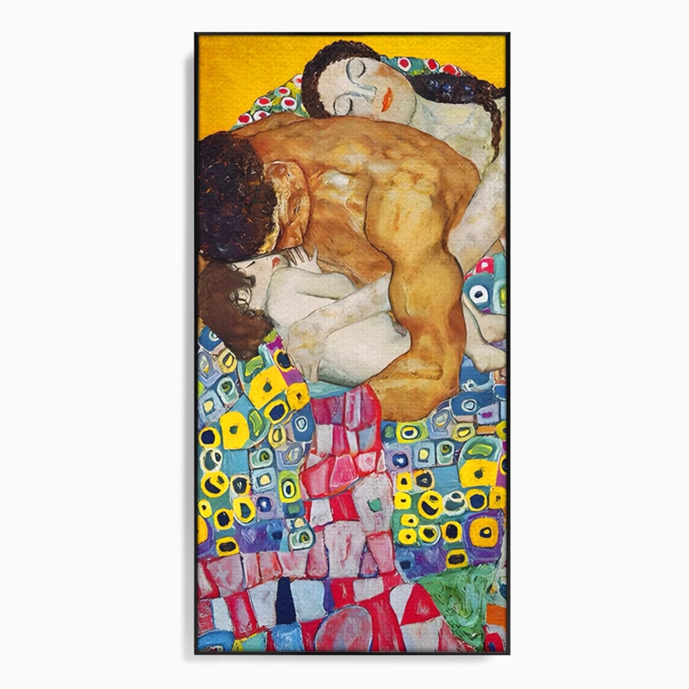 Tablou Canvas Premium LuxCanva® A1403, The Family , Room, Gustav Klimt, Iubire, Mama, Tata, Bebelus, Dormitor, Culori Vibrante