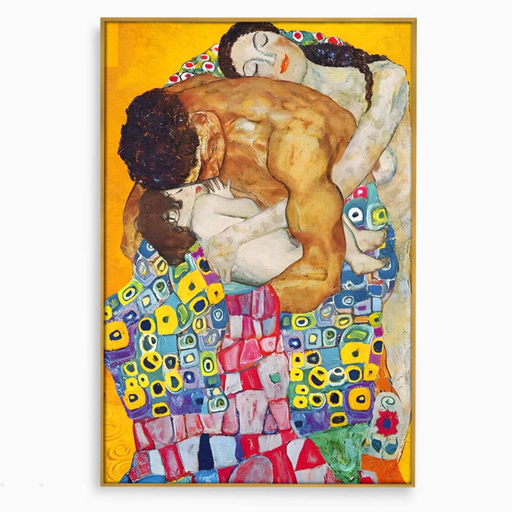 Tablou Canvas Premium LuxCanva® A1403, The Family , Room, Gustav Klimt, Iubire, Mama, Tata, Bebelus, Dormitor, Culori Vibrante