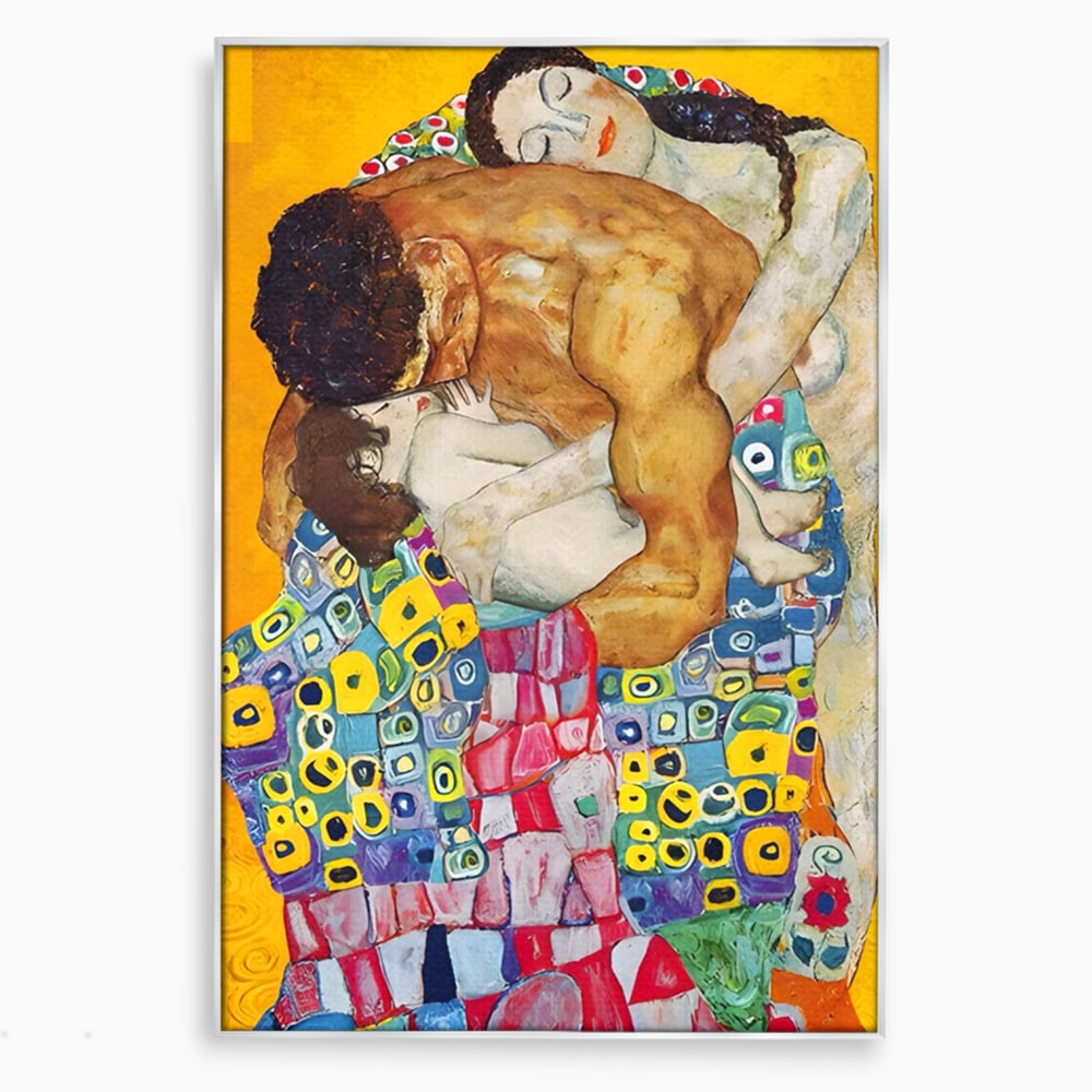 Tablou Canvas Premium LuxCanva® A1403, The Family , Room, Gustav Klimt, Iubire, Mama, Tata, Bebelus, Dormitor, Culori Vibrante