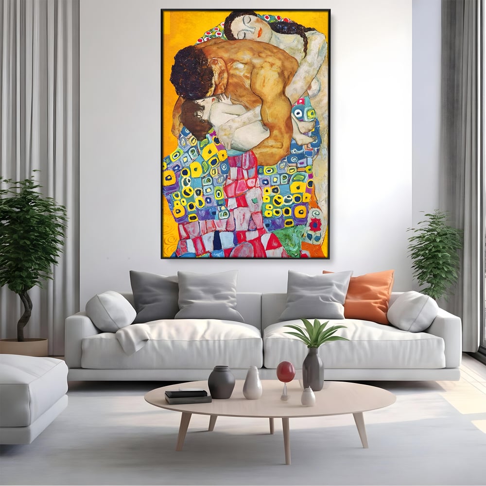 Tablou Canvas Premium LuxCanva® A1403, The Family , Room, Gustav Klimt, Iubire, Mama, Tata, Bebelus, Dormitor, Culori Vibrante