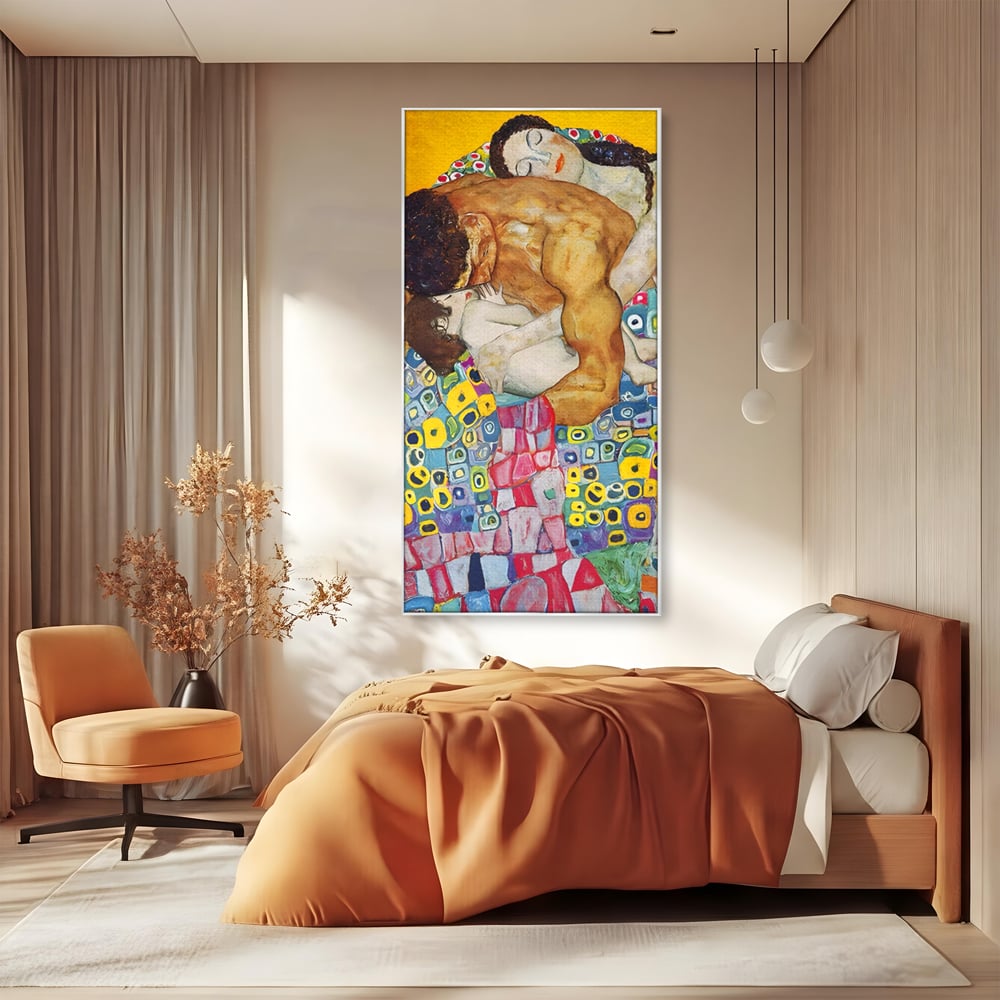 Tablou Canvas Premium LuxCanva® A1403, The Family , Room, Gustav Klimt, Iubire, Mama, Tata, Bebelus, Dormitor, Culori Vibrante