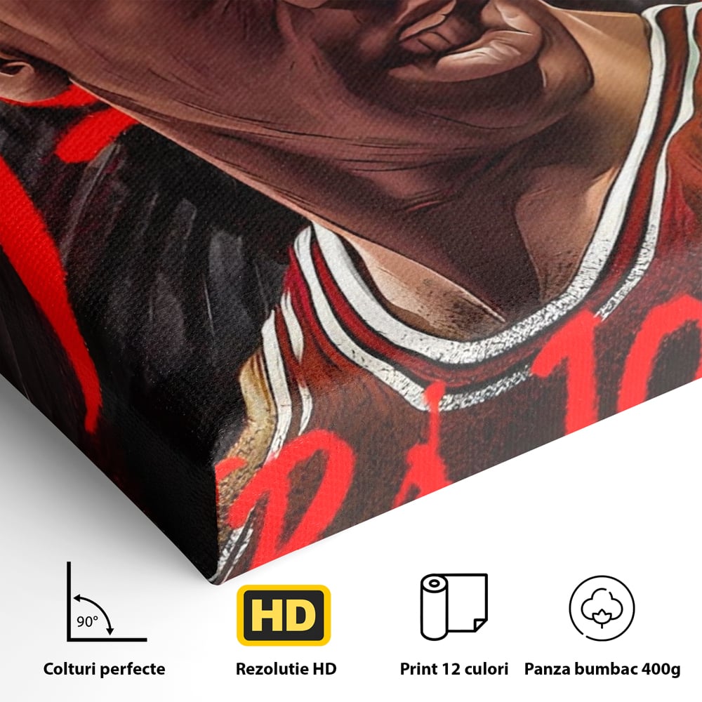 Tablou Canvas Premium, LuxCanva® A1404, Michael Jordan, Room, Baschetbalist, NBA, Air Jordan, Club Sportiv, Culori Vibrante