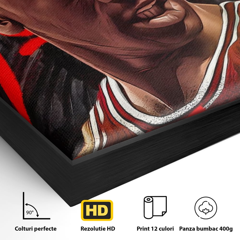 Tablou Canvas Premium, LuxCanva® A1404, Michael Jordan, Room, Baschetbalist, NBA, Air Jordan, Club Sportiv, Culori Vibrante