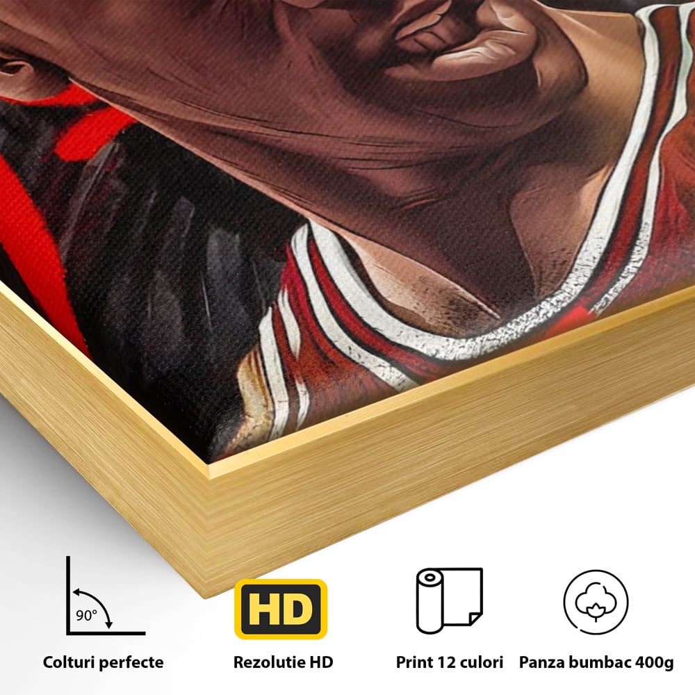 Tablou Canvas Premium, LuxCanva® A1404, Michael Jordan, Room, Baschetbalist, NBA, Air Jordan, Club Sportiv, Culori Vibrante