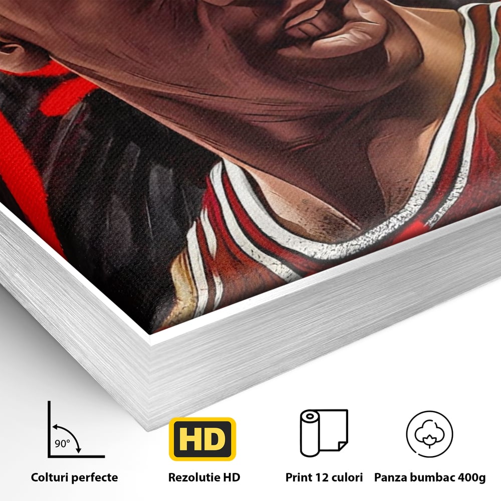 Tablou Canvas Premium, LuxCanva® A1404, Michael Jordan, Room, Baschetbalist, NBA, Air Jordan, Club Sportiv, Culori Vibrante