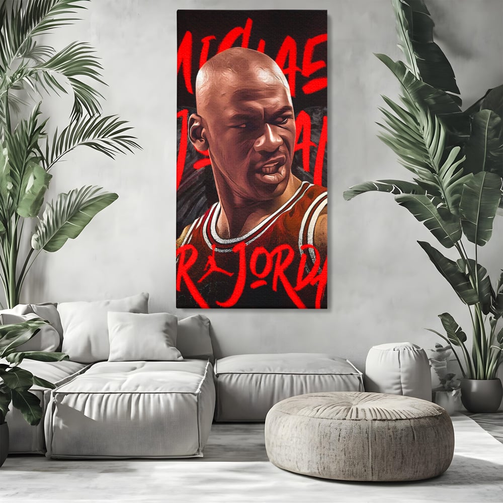 Tablou Canvas Premium, LuxCanva® A1404, Michael Jordan, Room, Baschetbalist, NBA, Air Jordan, Club Sportiv, Culori Vibrante