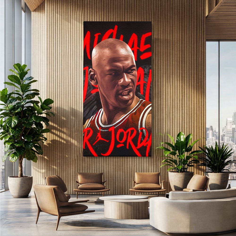 Tablou Canvas Premium, LuxCanva® A1404, Michael Jordan, Room, Baschetbalist, NBA, Air Jordan, Club Sportiv, Culori Vibrante