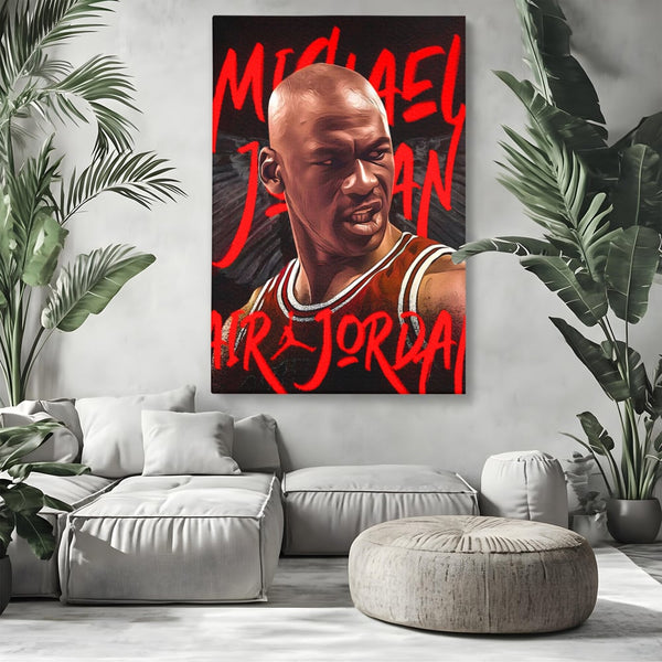 Tablou Canvas Premium, LuxCanva® A1404, Michael Jordan, Room, Baschetbalist, NBA, Air Jordan, Club Sportiv, Culori Vibrante