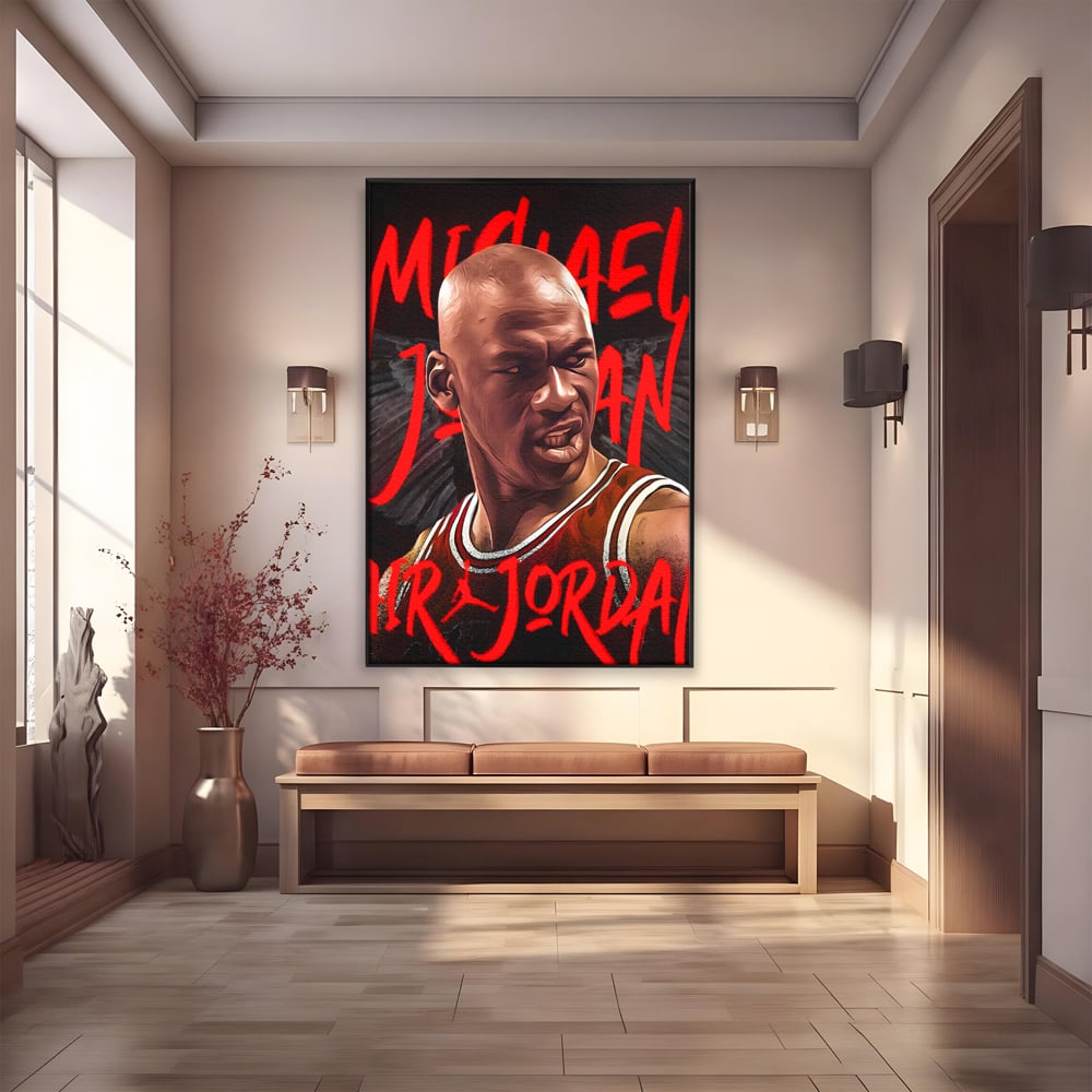 Tablou Canvas Premium, LuxCanva® A1404, Michael Jordan, Room, Baschetbalist, NBA, Air Jordan, Club Sportiv, Culori Vibrante