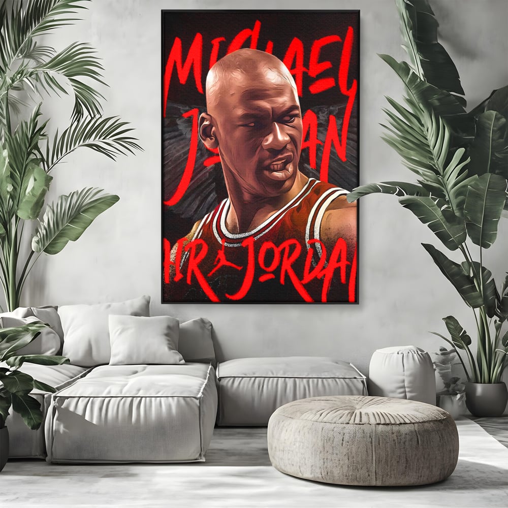 Tablou Canvas Premium, LuxCanva® A1404, Michael Jordan, Room, Baschetbalist, NBA, Air Jordan, Club Sportiv, Culori Vibrante